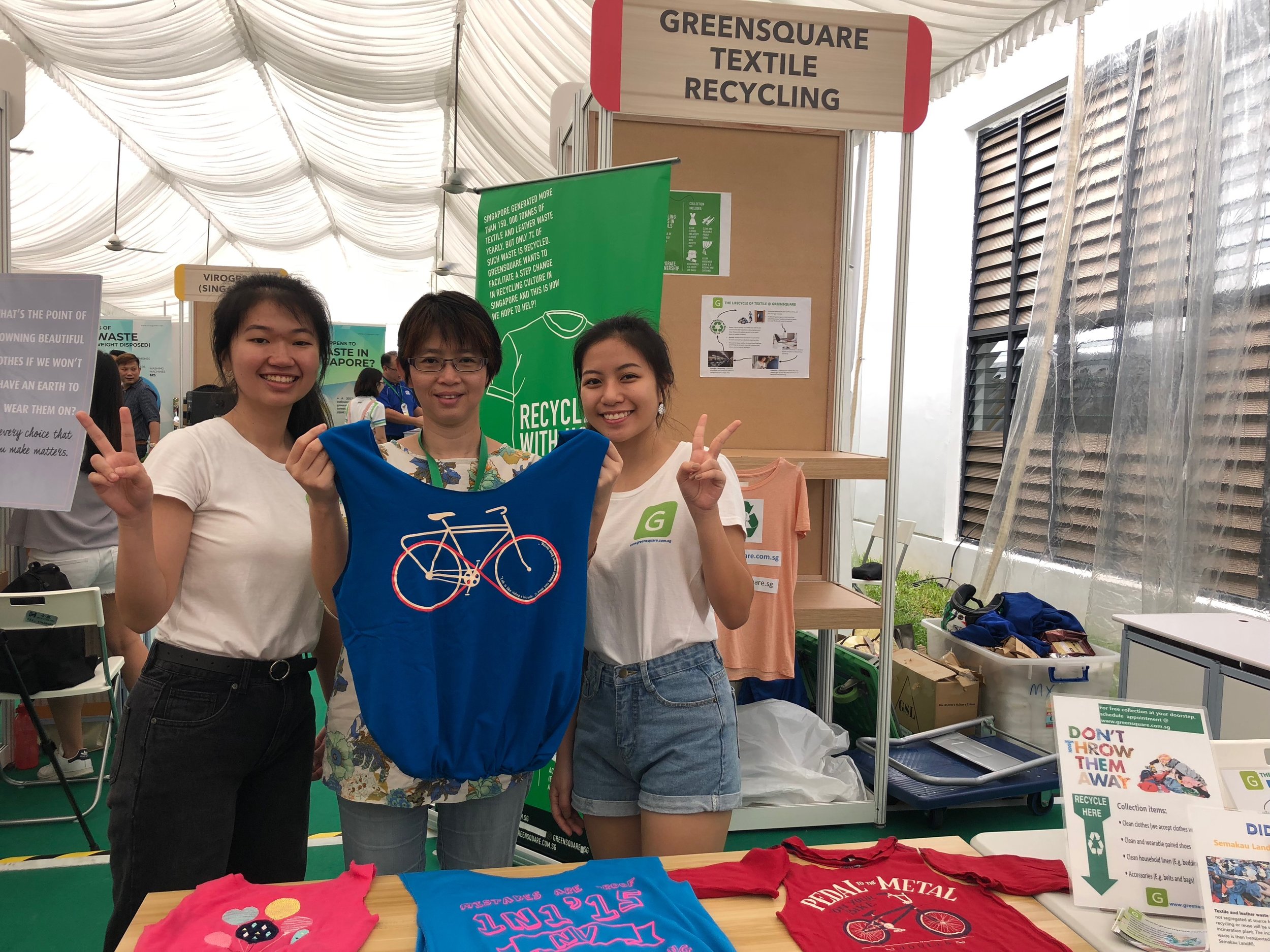 Volunteers at a GreenSquare textile recycling drive in Singapore